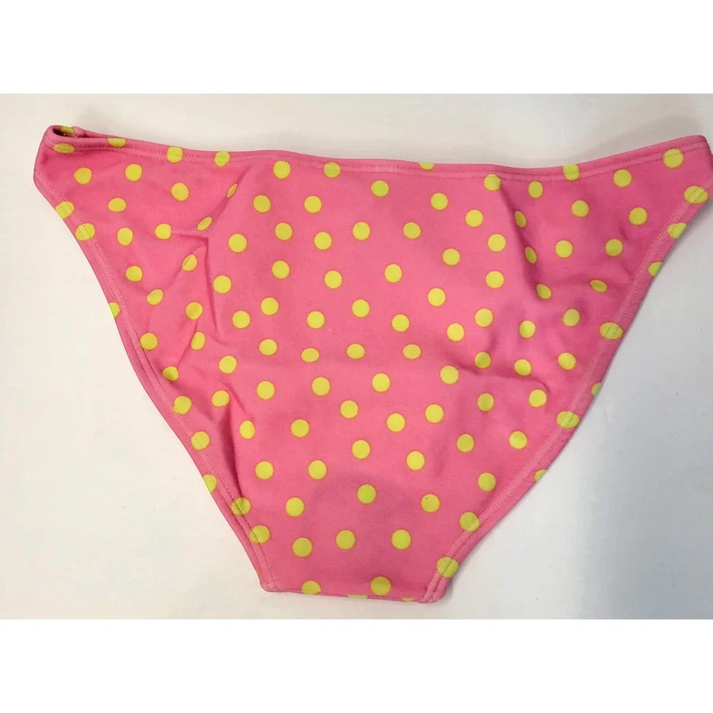 Pink Polka Dot Bikini Bottom Womens Medium Retro Beach‎ Babe Bright NEW